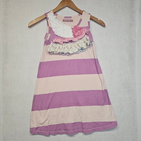 Jelly the Pug Girls Boho Purple and Pink Summer Dress - Picture 1 of 6